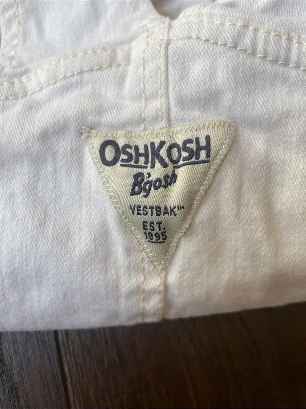 OshKosh B'gosh White Button-Front Denim Pinafore